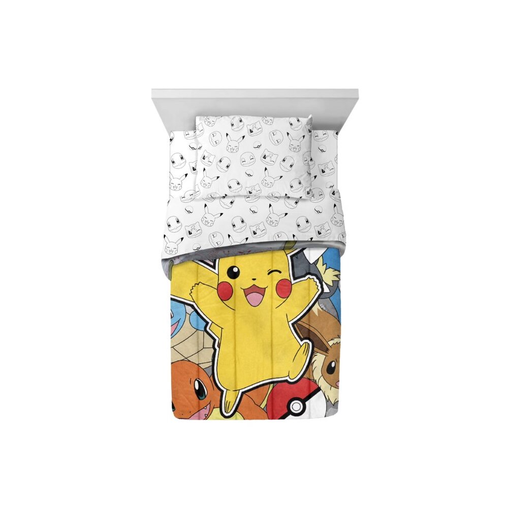 Pokémon Comforter Sheets and Pillow Case Bed in a Bag Kids Bed Set Twin Size
